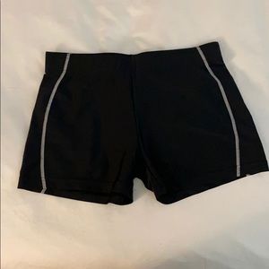 Black spandex gym shorts